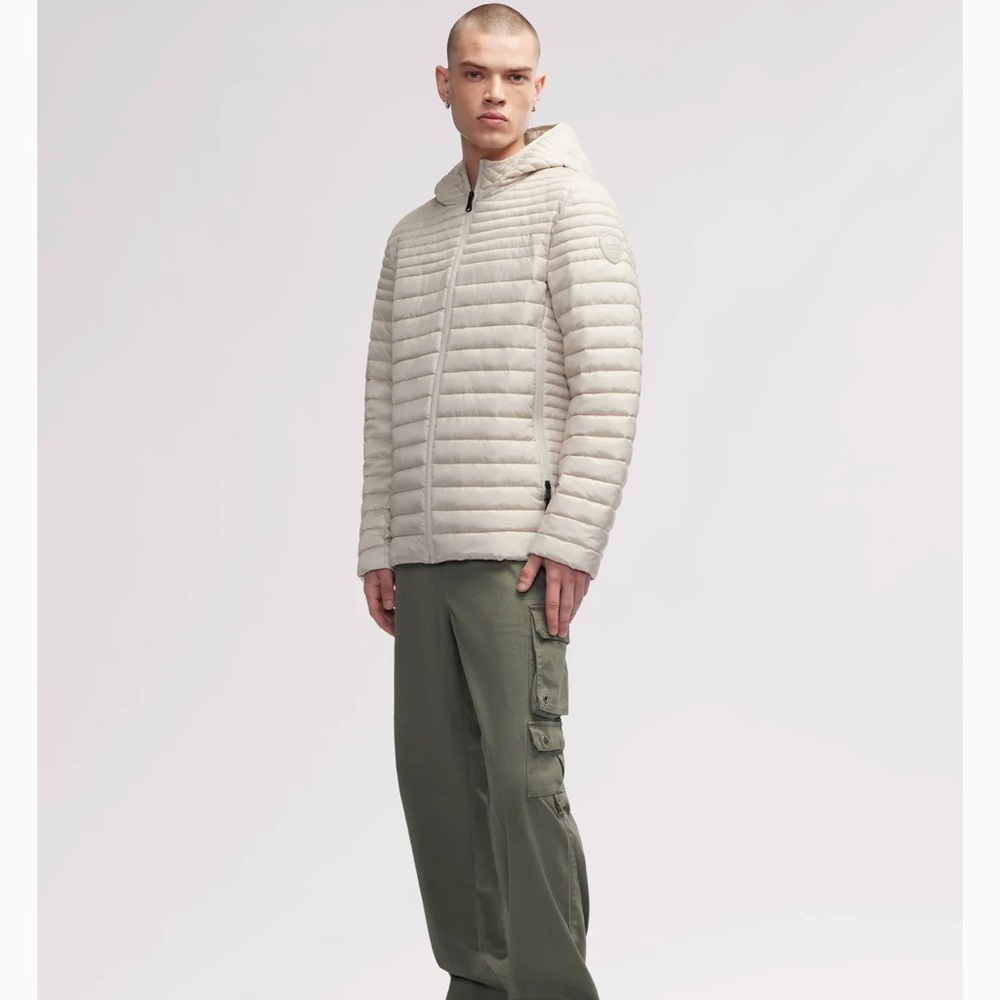 Pajar Men's Off-White Hooded Puffer Jacket